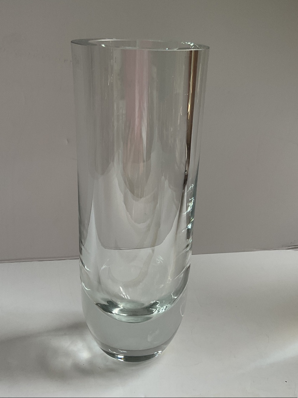 Solid Crystal Cylinder Vase with heavy bottom
